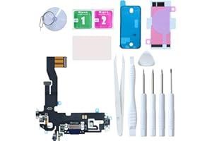 LOZOP for iPhone 12 Charging Port Replacement, Dock Connector & Microphone Assembly with Repair Tools for iPhone 12 6.1 Inch All Carriers (Blue)