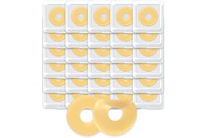 POSWIN Ostomy Barrier Rings - Moldable Ostomy Rings:Skin Barrier Ring 2 Inch Diameter 2mm Thickness Ostomy Supplies Medical Grade Hydrocolloid Adhesive Barrier Ring Extender Rings Better Seal (2mm-30pcs)