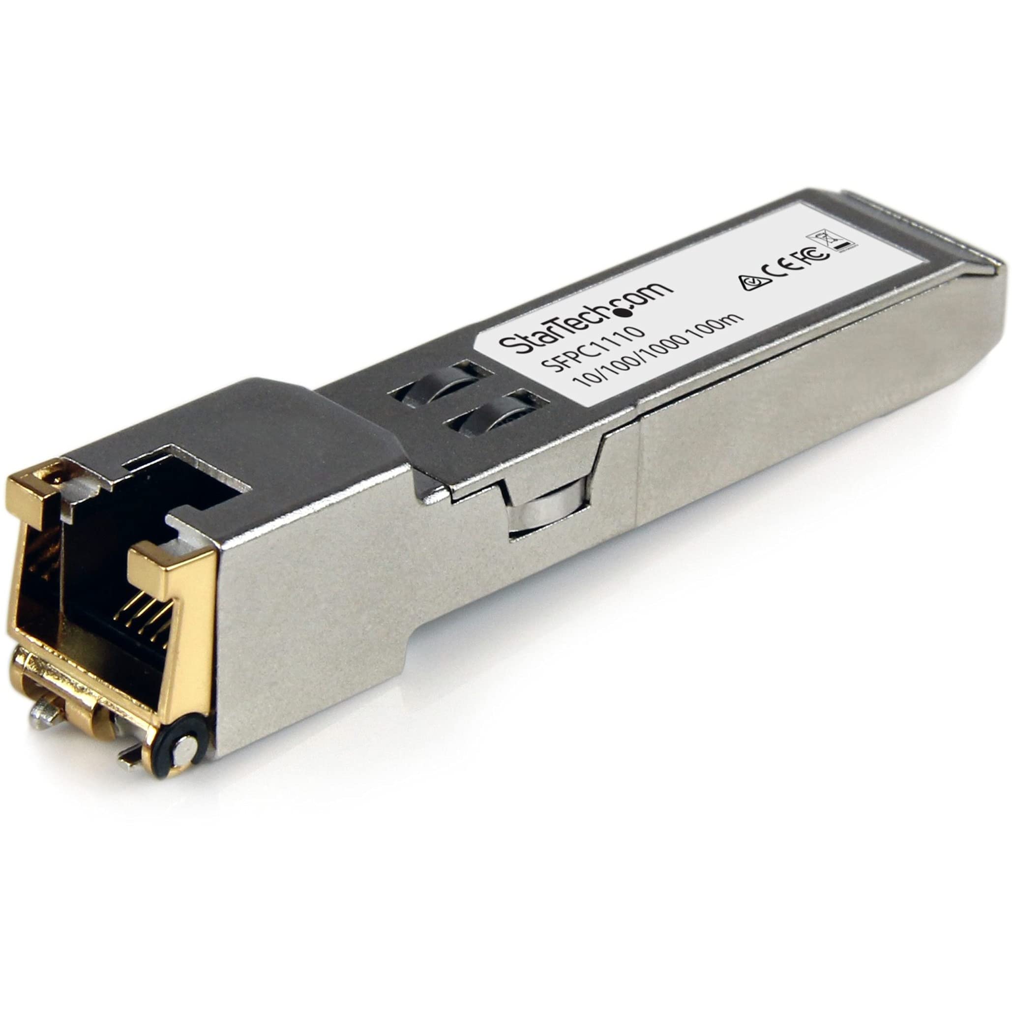 StarTech.com Cisco SFP-GE-T Compatible SFP Module - 1000BASE-T - SFP to RJ45 Cat6/Cat5e - 10/100/1000 Mbps - RJ-45 100m - Cisco IE3400, IE3300, IE3200 (SFPC1110)