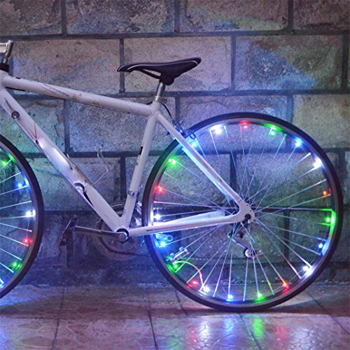 Ecosin Hot Wheel 20 LED Bike Bicycle Cycling Rim Lights LED Wheel Spoke Light String Strip Lamp (F) - Thumbnail 2