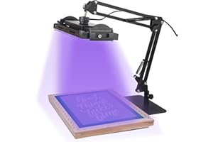Ecoofor 50W UV Exposure Unit for Screen Printing with Adjustable Stand and Large Top Shelf, UV Lamp for Screen Printing Kit, Photo Emulsion Kit, and Cyanotypes