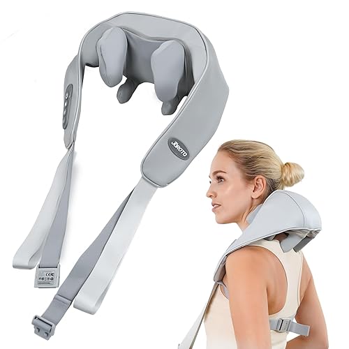 JOROTO Neck Massager for Pain Relief Deep Tissue Updated 8D Cordless Neck Shoulder Back Massage with Heat for Back Shoulder Leg Electric Kneading Massager Pillow Birthday Gift Fathers Day Gift