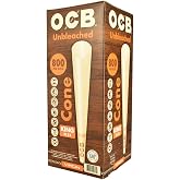OCB Virgin Unbleached Pre-Rolled King Size Cones Bulk, 4.29 Inch/109mm (800 Total Cones) King Size Ultra-Thin Natural Rolling Papers with Tips - Slow Burning, 100% Natural Acacia Gum, Unbleached Paper