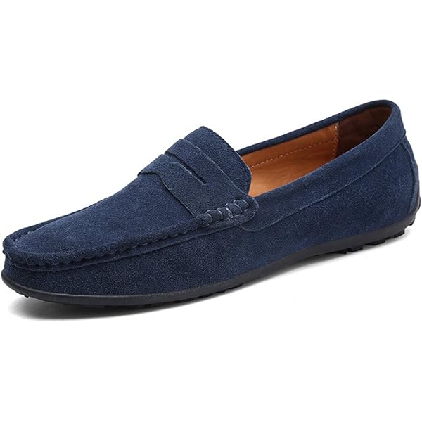 ALBERTO CICCIOLI ?? MEN\'S NAVY BLUE SOFT LEATHER COMFORT LOAFERS Amazon.com | Alberto Ciccioli Men main image 4