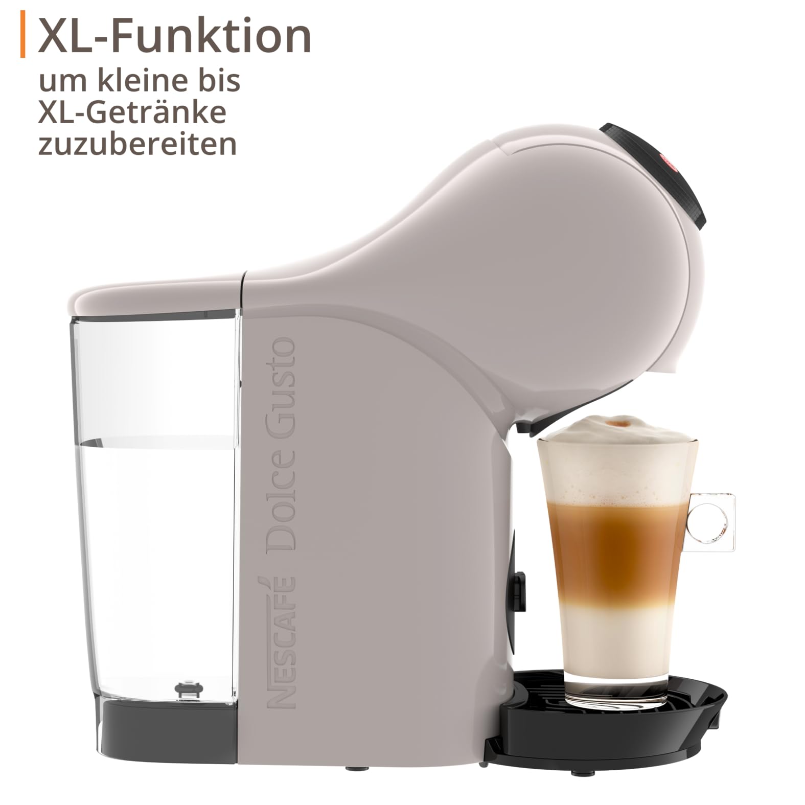 NESCAFÉ DOLCE GUSTO Genio S Kaffeekapselmaschine, abnehmbarer Wassertank 0,8 Liter, heiße und kalte Getränke, 1500 Watt, 15 bar Pumpendruck, Eco-Modus, besonders kompakt, Taupe, KP243AF0 5