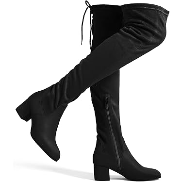 Botas Altas Negras Mujer Plataforma Botas Largas Doble Plataforma