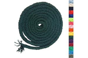 ALICE CATHERINE 5mm * 295ft Macrame Cord Natural Cotton Rope 8 Strand Braided Cotton String for Craft Knitting Thread for Wall Hanging and DIY Crafts(DGN)