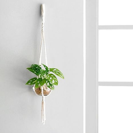 Amazon Blooming Me マクラメ プラントハンガー ハンドメイド 観葉植物 吊り下げ ロープ ハンギングプランター 選べるサイズ S 85cm 鉢 プランターカバー