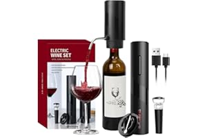 4 in 1 Electric Wine Opener Set - Rechargeable Wine Aerator Pourer,Electric Wine Opener,Vacuum Wine Stopper and Foil Cutter,U