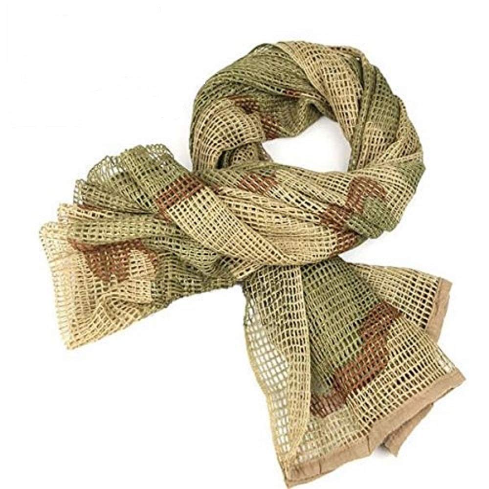 Sniper Veil Scarf Tactical Mesh Net Military Multifunctional Head Face Wrap for Hunting Shooting Wild Photography 180x80cm Camouflage
