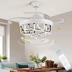 DLLT 40W Ceiling Fan with LED Lights, 42 Inch