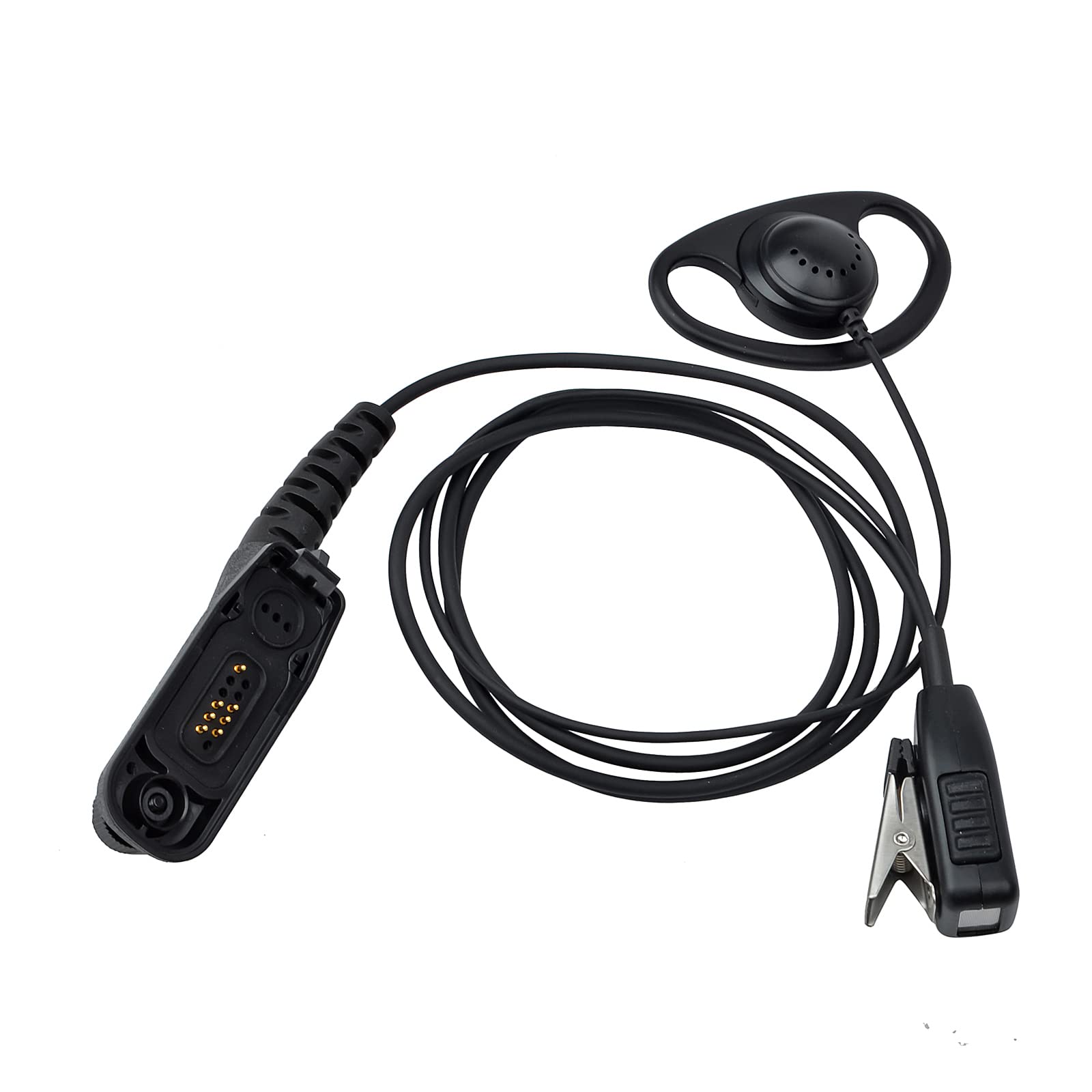 HYSHIKRA D Shape Earpiece, PTT with Microphone, Multi Pin Radio Headset Compatible for Motorola Mototrobo DP3400, DP3600, DP3401, DP3601, DP4400, DP4401 DP4600, DP4800, DP4801 Walkie Talkie