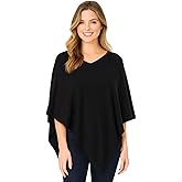 Chloe and Lex Luxury Merino Wool Cashmere-Feel Poncho – Super Soft Wrap Shawl for Women – One Size Fits All (40" x 56")