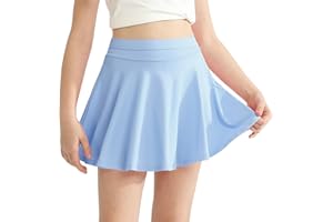 WISREMT Kids Girls Sport Skort Athletic Tennis Skirt Golf Skorts with Shorts and Pockets Elastic Waist Performance Skirts