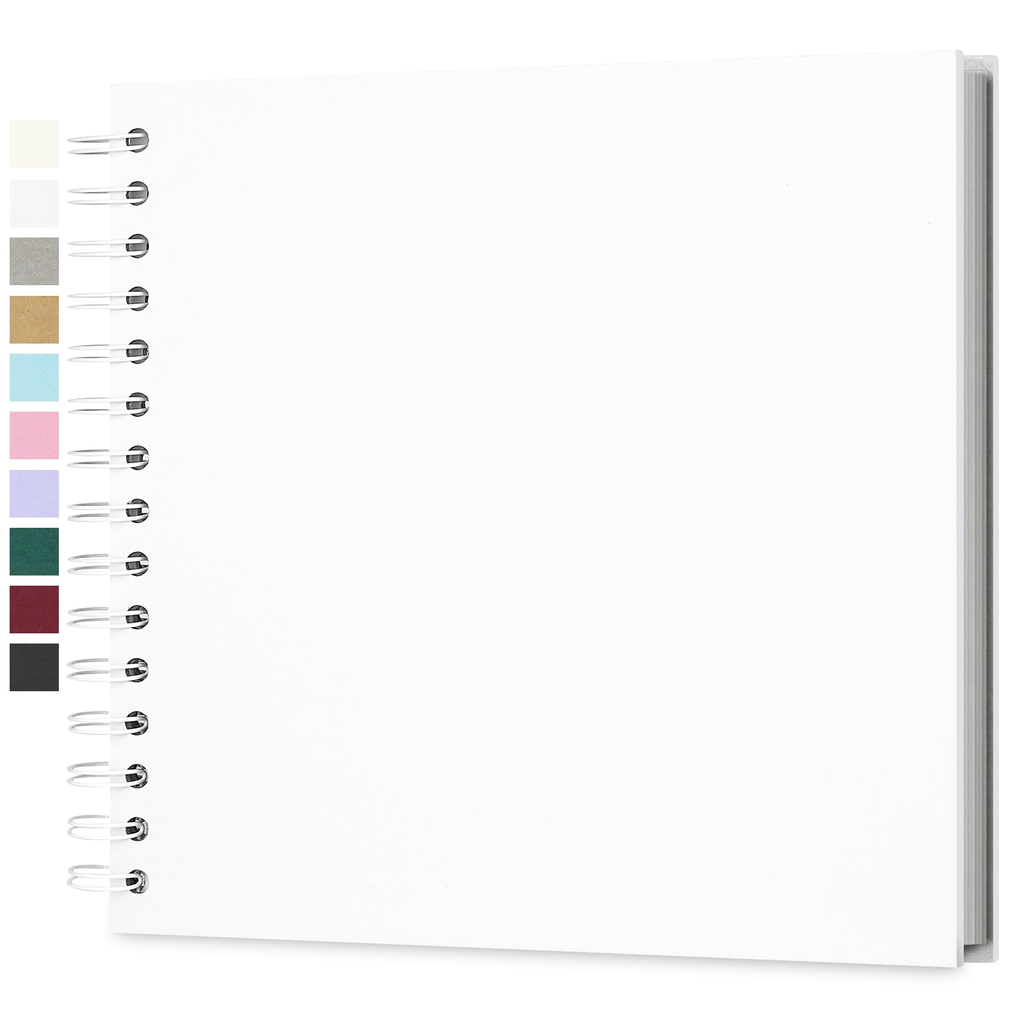 Yopih DIY Scrapbook Album 20.5x20.5 cm Hardcover Kraft Paper Scrap Book with 20 Sheets Memory Book for Family and Wedding Photography, White