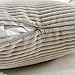 Home Brilliant Striped Velvet Cushion Cover for Chair Supersoft Handmade Decorative Pillowcase, Light Grey, 18