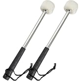 Moicstiy 2Pcs Bass Drum Mallet, Stainless Steel, 12.6 Inch | Wool Felt Head, Anti-slip, Bass Percussion Sticks, For Drums Snare Drums