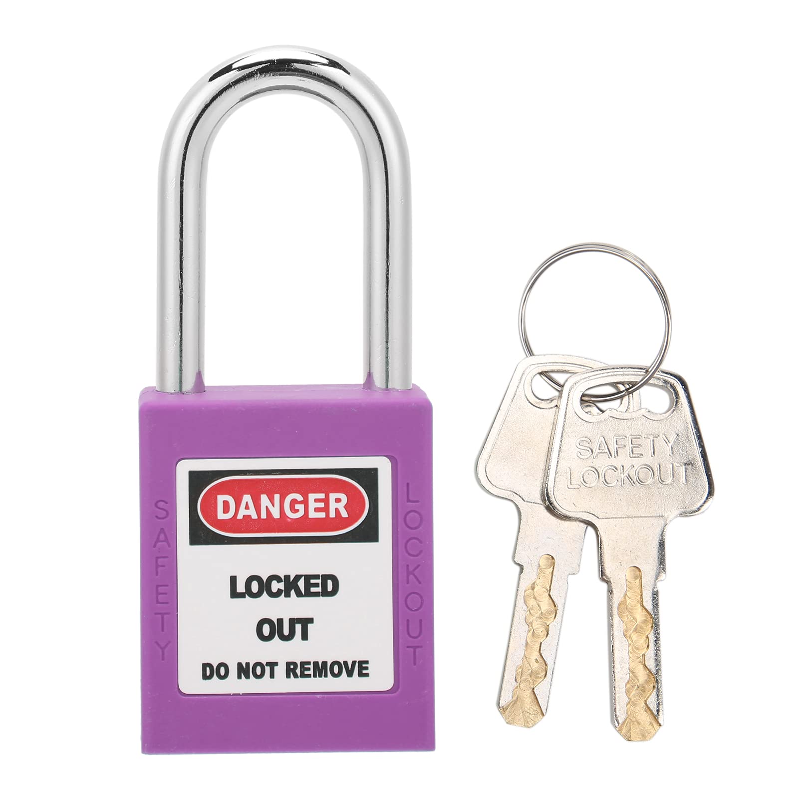 Sonew 38mm Safety Padlock with 2 Keys, Insulating Plastic Nylon Safety Padlocks for Industrial (Purple)