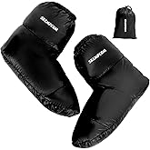 [Upgraded] Ultralight Winter Camping Booties Warm Socks Sleeping Sock for Men & Women,Water-Resistant Warm Soft Cozy for Camp Sleeping Bag Tent Down Booties Foot Warmer