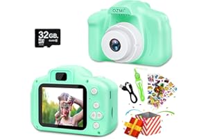 OZMI Kids Selfie Camera for Boys Girls, 20MP 1080P Digital Video Camera for Kids, Christmas Birthday Gift for Boys Age 3-12, Toy Camera for 3 4 5 6 7 8 9 10 Year Old Boys with 32GB SD Card - Green