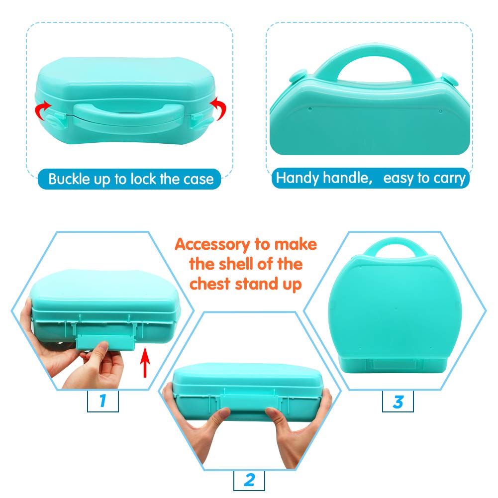 Nuheby Kids Kitchen Toys Cooking Set 34pcs Kitchen Accessories Role Play Toys Educational Toys for Boys Girls Gift Kids for 3 4 5 Year Old with Mini Carry Case 