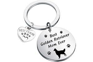FUSTMW Dog Owner Gifts Best Boxer, Boston Terrier, Golden Retriever Mom Ever Keychain