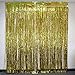 GIFTEXPRESS 1 piece Metallic Gold Tinsel Fringe Curtain Decoration for Party Photo Booth Backdrop and Wedding Bridal Birthday Decor