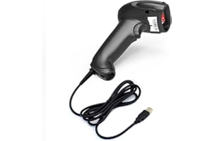 SYMCODE USB Laser Barcode Scanner Wired Handheld 1D Bar Code Scanner Reader Black