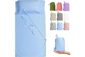 Cozysilk Brand - GANNAFEE Cotton Sleeping Bag Liner with Zipper - 100% Cotton Travel Sheet Sleep Sack Adult - Travel Sleeping Bag for Hotels Camping Hiking