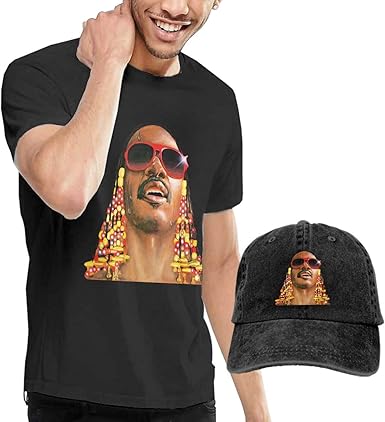 Amazon Com Man S Stevie Wonder Music Band Tshirts Funny Top Buy Tshirt Get Hat Free Collocation S Gift Black Clothing