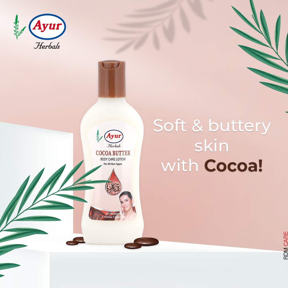 ayur herbals cocoa butter body care lotion