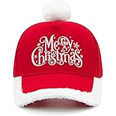 Wodeal Merry Christmas Hat for Adults, Unisex Adjustable Embroidered Xmas Holiday Santa Baseball Cap for Men Women