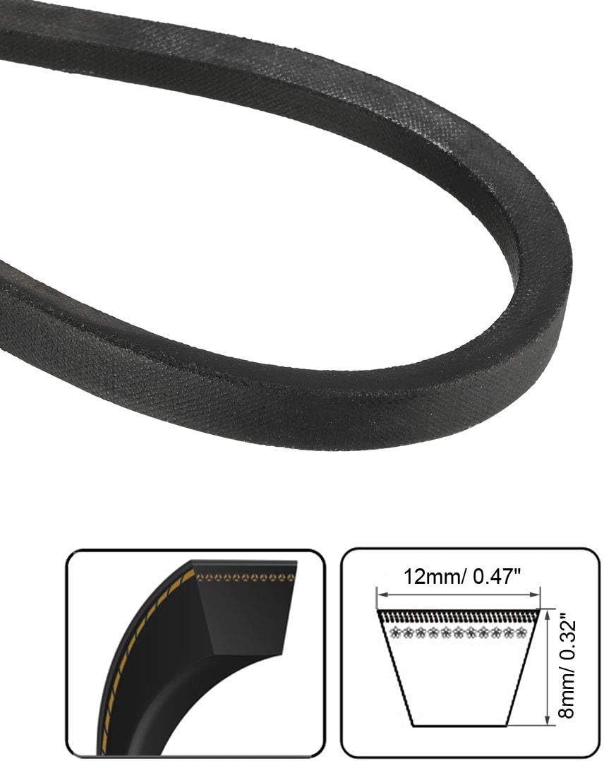 sourcing map A762 V-Belts 762mm Inner Girth 13mm Top Width 8mm Thickness A-Section Rubber Drive Transmission Belt - Image 4