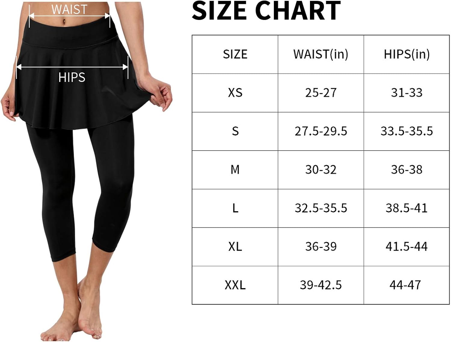 CQC Women's Tennis Skirt Leggings Athletic Sports Skorts Gym Running Golf Workout Bottoms with Pockets: Clothing