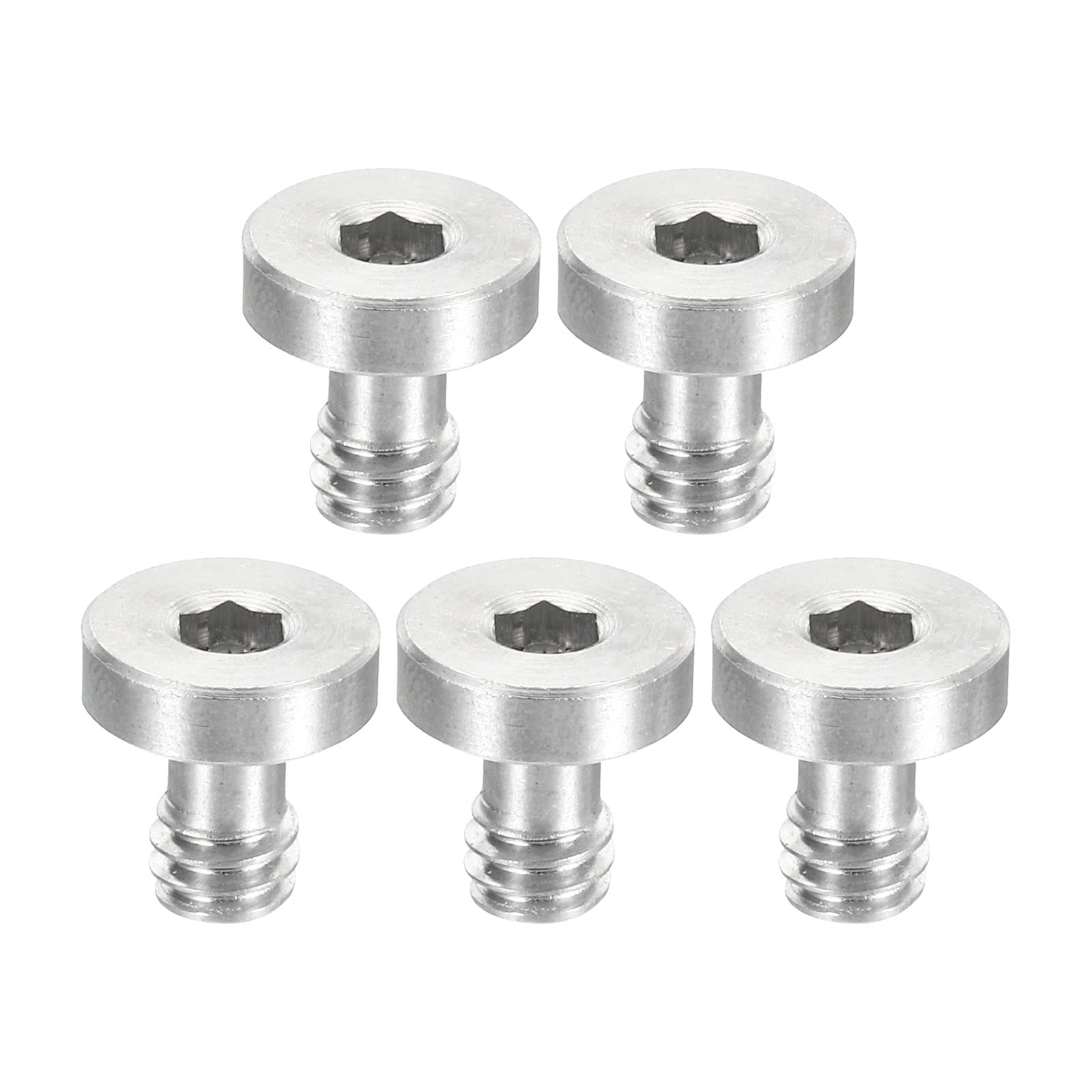PATIKIL 1/4"-20 Thread 13mm Length Camera Quick Release Screw Tripod Screw, 5 Pack Stainless Steel Hex Slot Screws for DSLR Camera Rig Accessories, Silver
