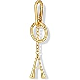 FAUTHENTICUTE Gold Initial Letter Keychains For Women Personalized Gold Letter Charms For Bag
