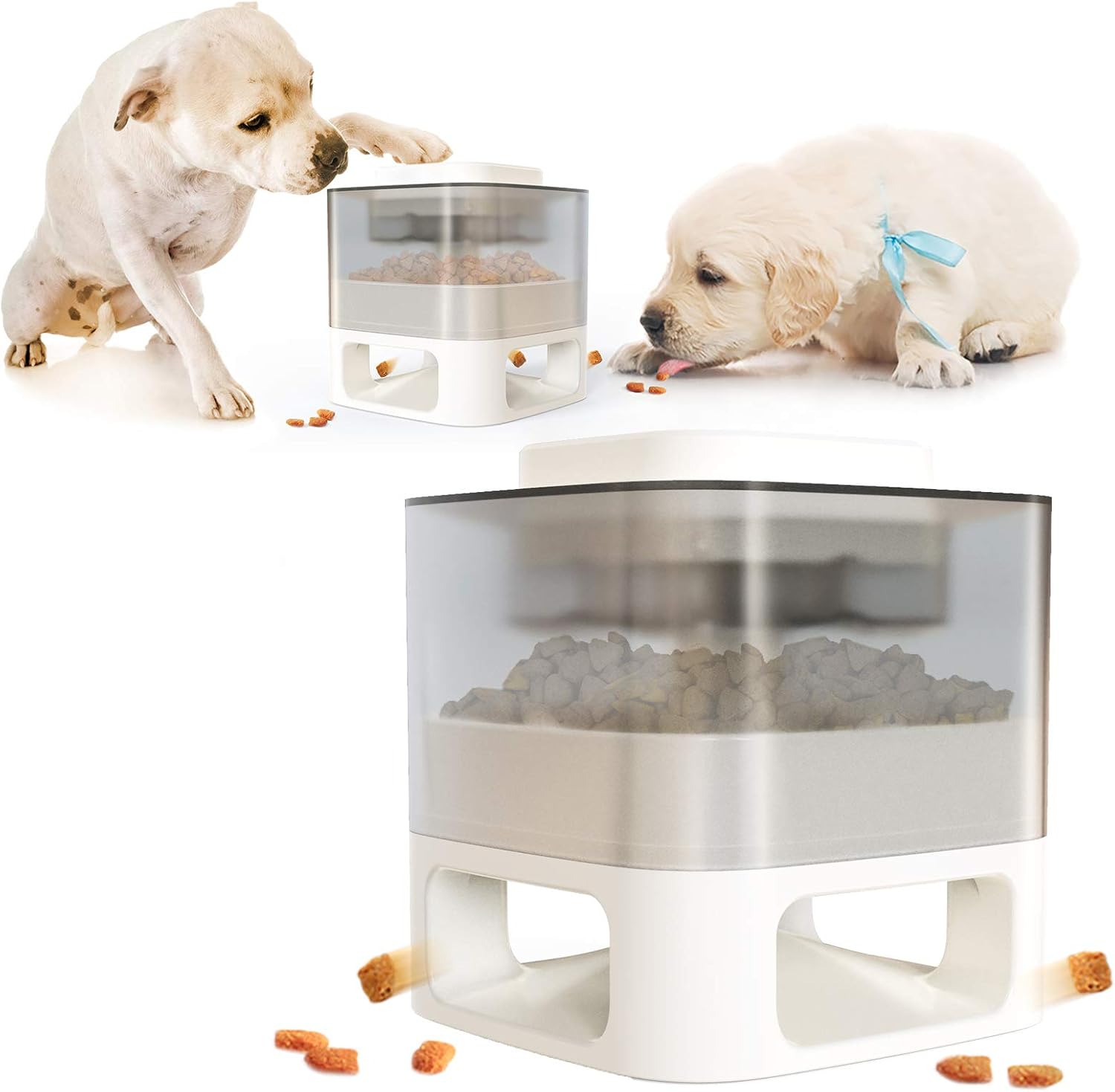 Kitchen & Dining : Sakiway Dog Automatic Feeder Treat Toys, Interactive Pet Slow Food Dispenser for Small Medium Large Dogs, No More Boredom and Obesity : 