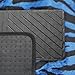 OxGord 4 Piece Zebra Print Carpet-Floor-Mats Set for Car - Rubber-Lined All-Weather Heavy-Duty Protection for All Vehicles, Blue/Black