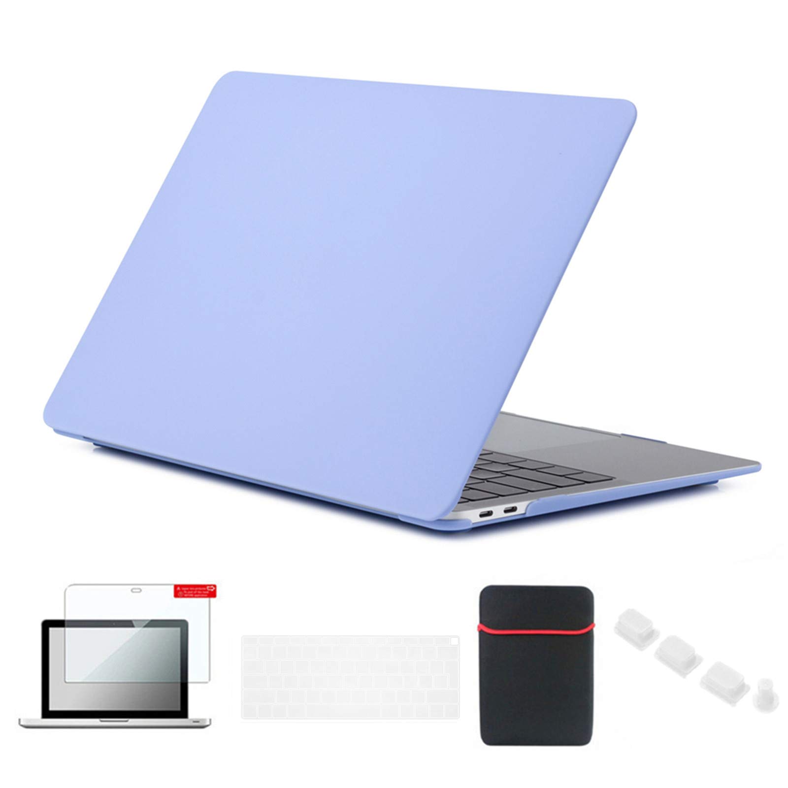 Se7enline MacBook Air 13 Inch Case A2337/A2179/A1932 Hard Shell Cover for MacBook Air 13-Inch Touch ID 2018/2019/2020 New with Sleeve Bag, Keyboard Cover, Screen Protector, Dust Plug,Serenity Blue