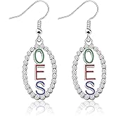 Rhinestone OES Drop Earrings Order of The Eastern Star Gift OES Symbol Jewelry Greek Sorority Paraphernalia Gift for Women Sisterhood