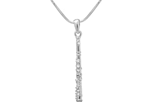 Spinningdaisy Silver Plated Woodwinds Musical Instrument Necklace