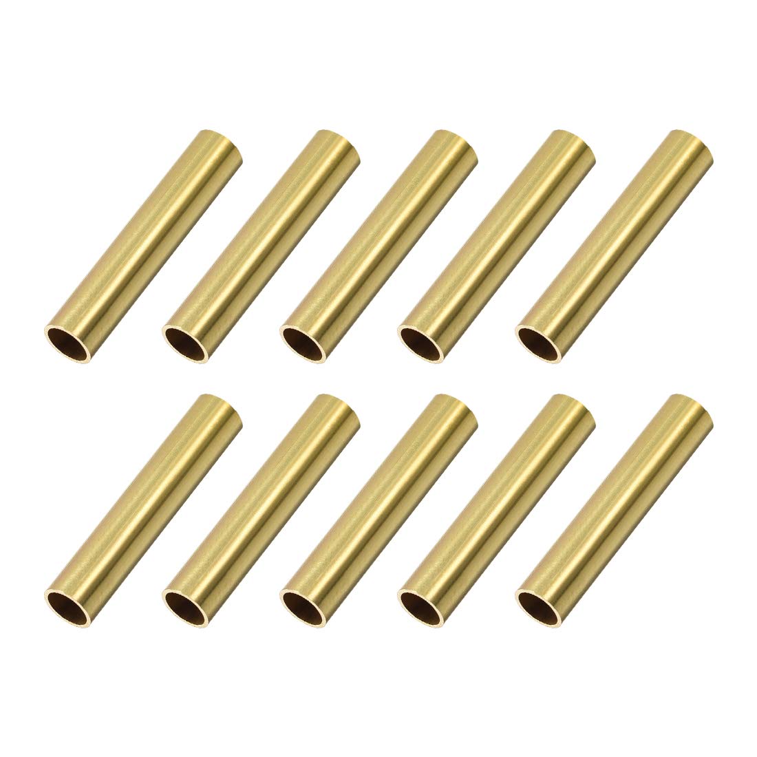sourcing map Brass Round Tube, 6mm OD 0.5mm Wall Thickness 30mm Length Seamless Pipe Tubing for DIY Crafts 10 Pcs