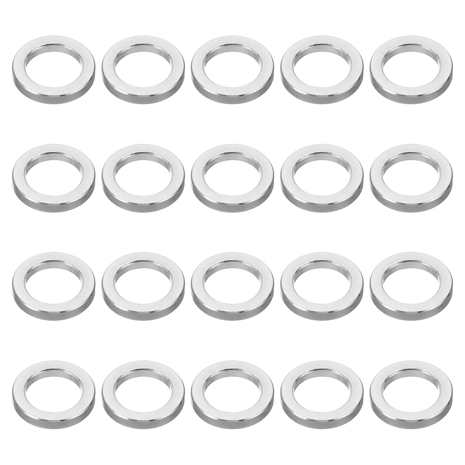 PATIKIL M8 Aluminum Round Spacers, 20Pcs 8.2mm ID x 12mm OD x 2mm L Silver Aluminum Spacers for 5/16" or M8 Screws Bolts