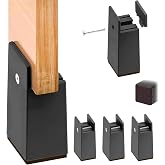 Yujncosm 4pcs 10cm Bed Risers with Width Adjustment | Fits 10-37mm Width Furniture Frame, Support up to 500kg, Furniture Risers for Desk, Sofa, Cabinet