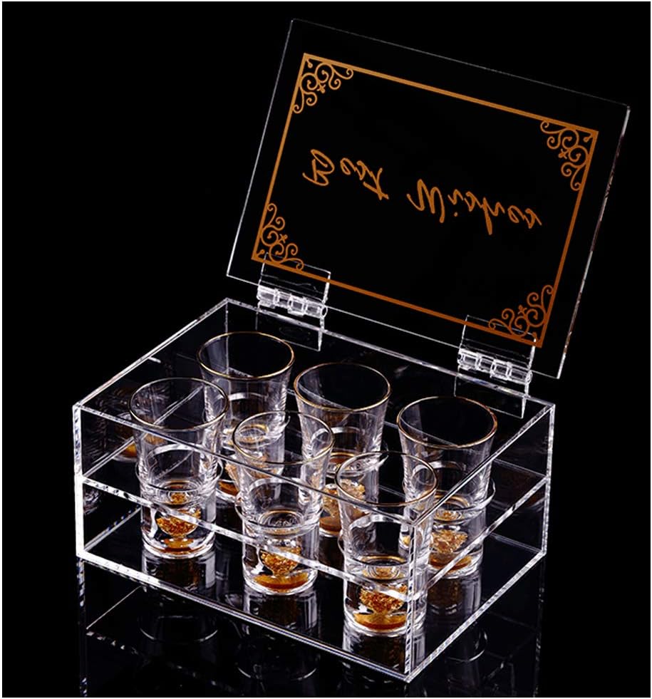 24K Gold Shot Glasses (6 Pcs) 1.5Oz, With Arcylic Gift Box
