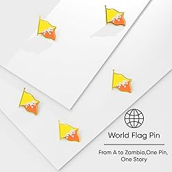 Bhutanese Flag Lapel Pin - Druk Yul Enamel Metal