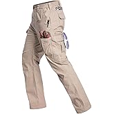 NAVEKULL Men's Flex Work Pants Stretch Ripstop Water-Resistant Utility Cargo Pants Lightweight Workwear Tactical Pants