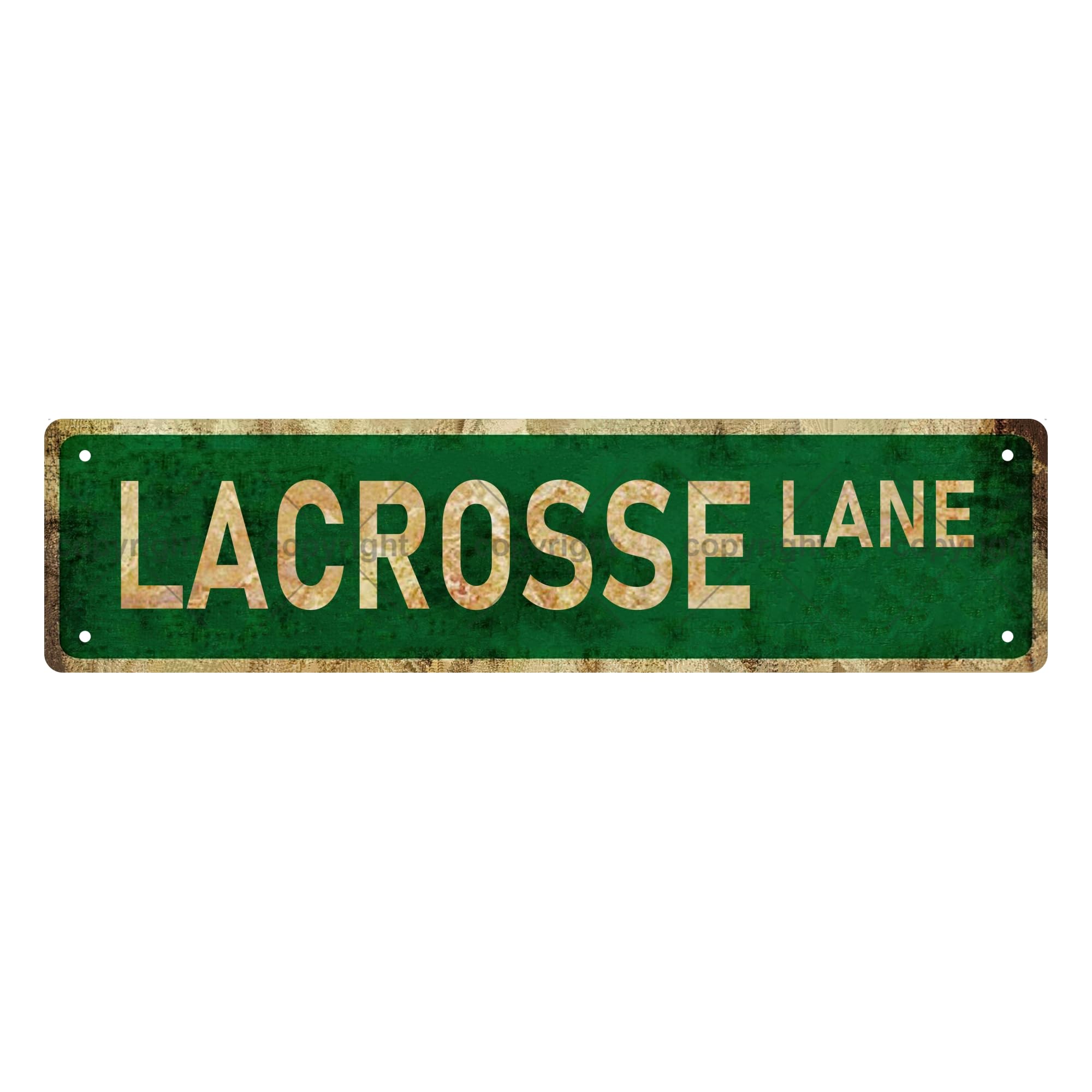 LACROSSE LANE Vintage Metal Tin Sign, Street