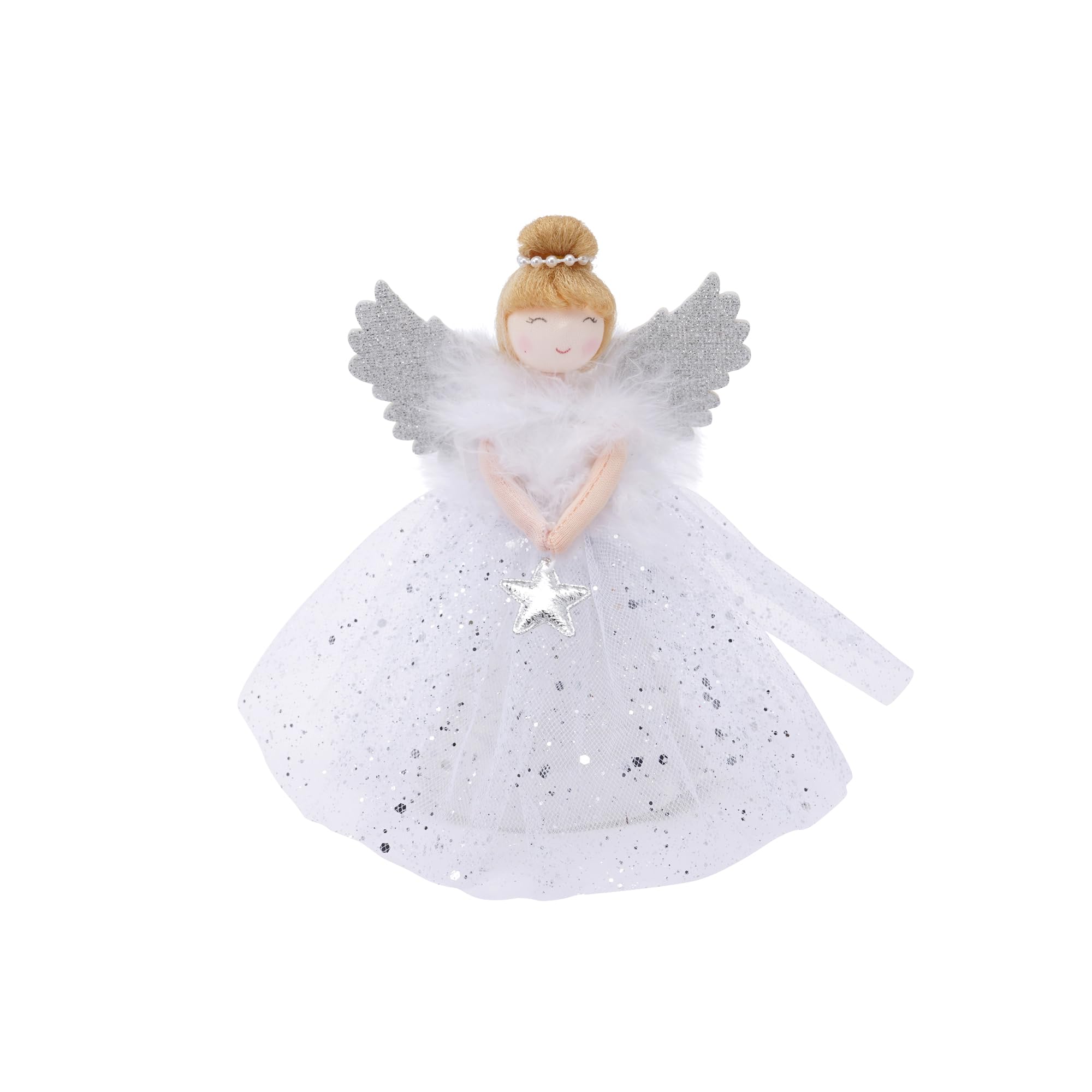 CGB Giftware | Christmas Light Up Angel Tree Topper - Silver | Joy To The World Range | Angel | Christmas | Festive | Xmas | Tree Decoration | GB05939