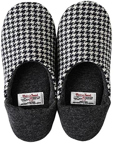 Amazon Harris Tweed ハリスツイード ルームシューズm バブーシュタイプ Hound S Tooth Navy シューズ バッグ